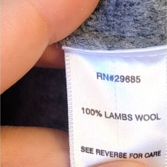 Pendleton Turquoise Blue and Grey Lambswool Button Front Cardigan - Picture 6 of 6